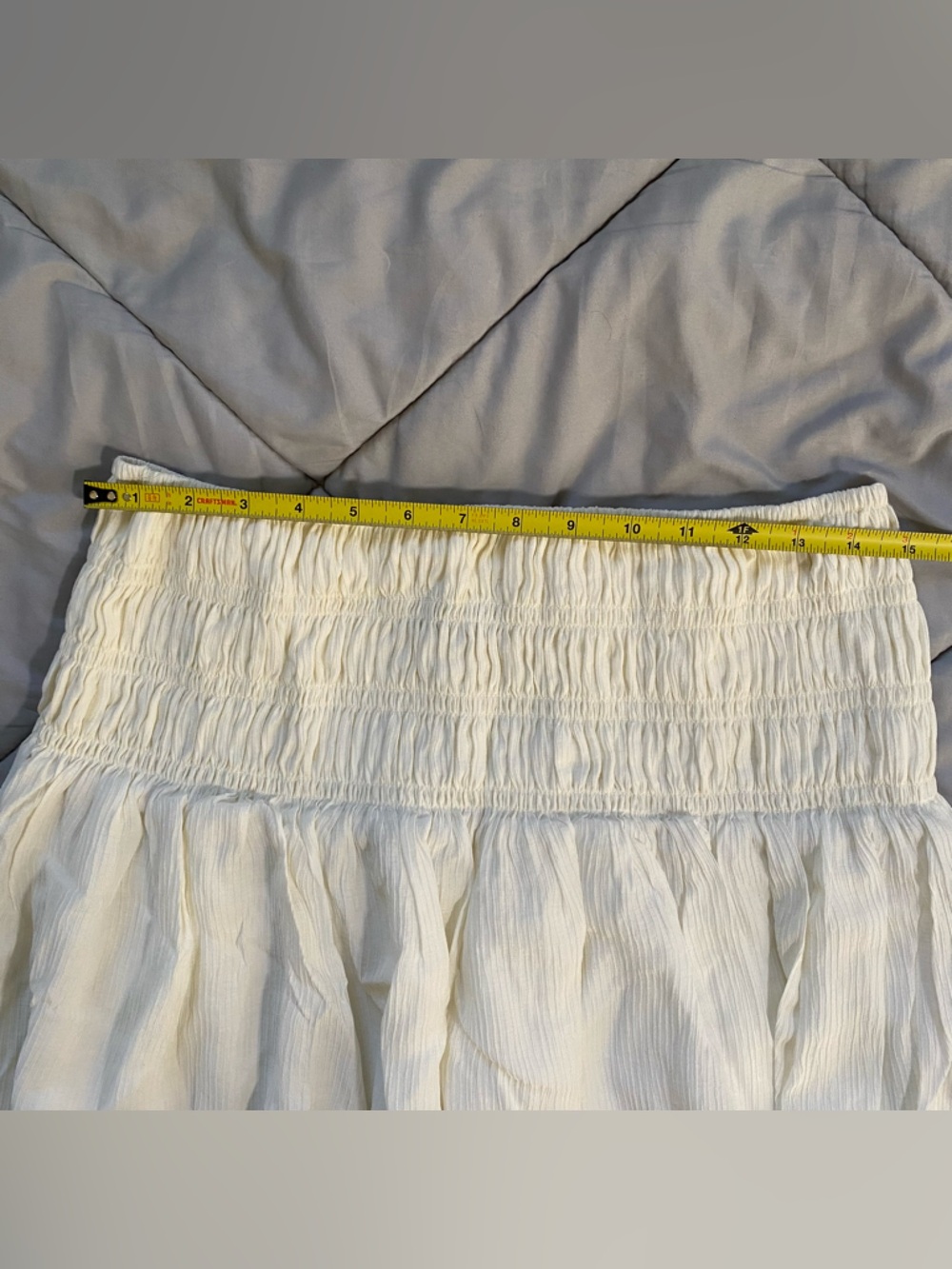 H&M Cream Smocked Waist Midi Skirt - Picture 5 of 5